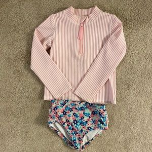 Ruffle butts rash guard swim suit